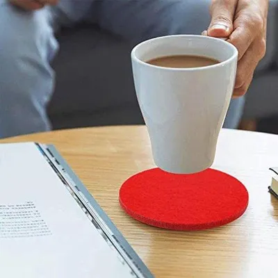 Produktbild von Untersetzer aus Filz – Set von 8 runden Untersetzern für Tischschutz – Ø 10 cm – Ideal für Tassen und Gläser