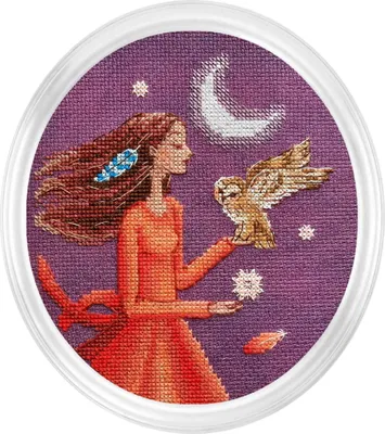 Produktbild von RTO Kreuzstich Stickpackung "Abendgespräch", Zählmuster, 12,5x14,5cm