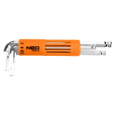 Produktbild von Sechskantschlüssel, lang, kugelförmig 2-10 mm, 8er-Set