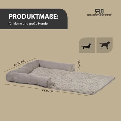 Produktbild von Rohrschneider Weiches Couchkissen für Hund | Hundebett als Sofaschutz | gemütliches Hundebett Hundedecke für Sofa mit Rand | Möbelschutz Kofferraumschutz Hund | Hundebett für Sofa und Couch
