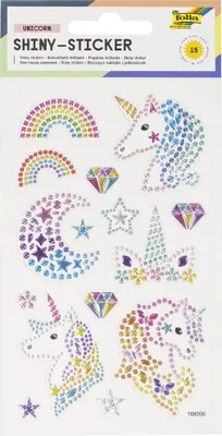 Produktbild von folia Shiny-Sticker UNICORN 1 Blatt à 15 Sticker