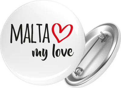 Produktbild von Huuraa Button Malta my love 59mm rund mit Sicherheitsnadel Ansteckbutton Geschenkidee