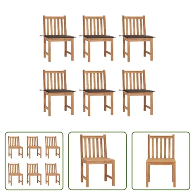 Produktbild von The Living Store Gartenstühle 6 Stk. mit Kissen Massivholz Teak