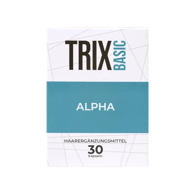 TRIX Basic Alpha Haar Nahrungsergänzung 30 Kapseln Packung Vorderseite