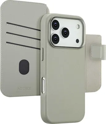 Obrázek produktu pro Accezz 2 v 1 kožené pouzdro s klopou a MagSafe iPhone 17 Pro – světle šedé