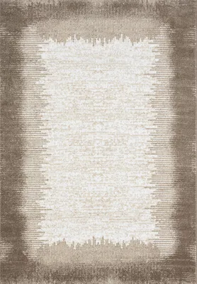 Produktbild von Teppich Wohnzimmer kurzflor Muster Kanten Qualität- Soft Grau / Beige für , Schlafzimmer, Farbe:Beige, Maße:200x290 cm