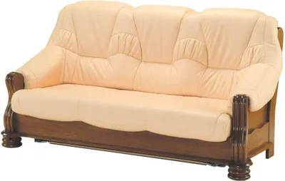Produktbild von Sofa Luxus 3 Sitzer Couch Polster Holz Leder Couchgarnitur Dreisitzer Couchen