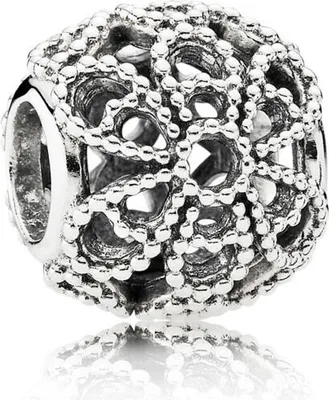 Produktbild von Pandora 791282 Charm Dame Offen gearbeitete Metallperlen-Blüten Sterling-Silber