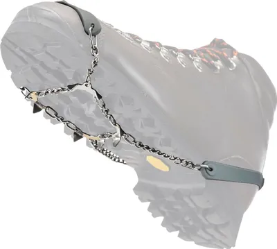 Gleitschutz "Easy" von Nortec; aus Metall und Gummi; für besseren Halt auf Eis und Schnee; an einem Schuh befestigt.