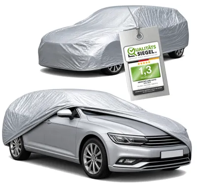 Produktbild von WALSER Abdeckplane Auto All Weather, Abdeckung wasserdicht, 100% wetterfeste PKW Garage Zelt Sommer/Winter, Autoabdeckung Outdoor, Schutzdecke wasserdicht, Autoplane Vollgarage Größe 6 Kombi silber