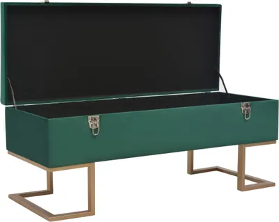 Obrázok produktu pre vidaXL Lavica s úložným priestorom 105 cm Zelený zamat