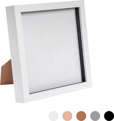Produktbild von Nicola Spring 8x8 Box Fotorahmen weiß - stehend und hängend
