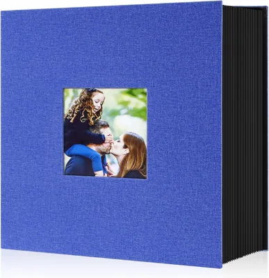 Productafbeelding van Fotoalbum 10x15 cm, 600 compartimenten, linnen, blauw