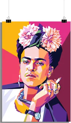 Produktbild von Frida Kahlo Poster - Rosa Poster - Künstler Poster - Mexikanisches Poster - Maler Poster - 51x71cm - Perfekt zum Einrahmen