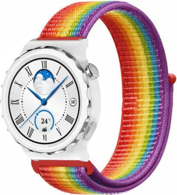 Produktbild von Strap-it Huawei Watch GT 3 Pro 43mm Nylonarmband (Regenbogen)