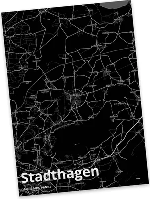 Produktbild von Mr. & Mrs. Panda Postkarte Stadthagen - Geschenk, Ansichtskarten, Grußkarte, Ansichtskarte, Stadt Dorf Karte Landkarte Map Stadtplan, Postkarten, kunstkarte