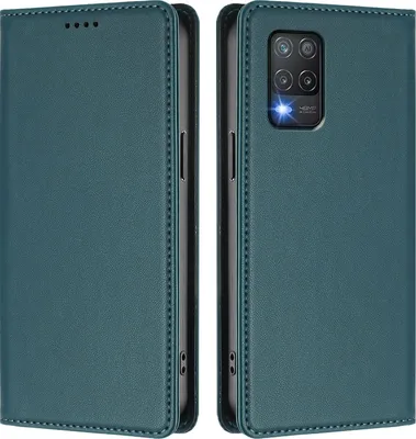 Immagine prodotto di Custodia in pelle per Realme 8 5G, flip case magnetico in Finto cuoio con supporto Verde