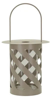 Produktbild von Mauro Ferretti Laterne Twist Saturn Taubengrau 23x43 cm