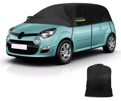 Obrázek produktu pro Poloviční garáž pro Renault Twingo, rok výroby 1993-2024, černá měkká krycí plachta, celoroční ochrana, reflexní pruhy