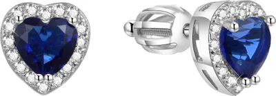Productafbeelding van Oorbellen in de vorm van een hart, met glitters, model AGUP1487S