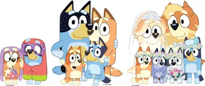 Obrázok produktu pre Bluey Family - sada 3 dekorácií na stôl