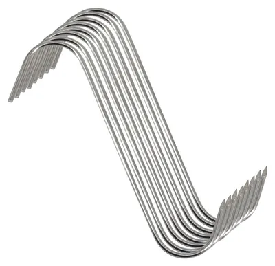Fleischhaken aus Edelstahl, S-Form, 20 Stück, 3,7 mm x 18 cm