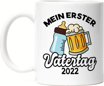 Produktbild von Mein erster Vatertag 2022 Tasse 1. Vatertag Herrentag Lustig Spruch Geschenk Papa Kaffeetasse