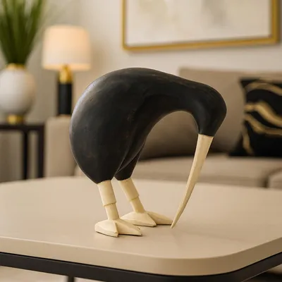 Zdjęcie produktu dla Figurka dekoracyjna ptak Kiwi czarny 19 cm