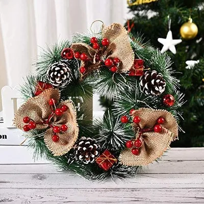 Zdjęcie produktu dla Wieniec bożonarodzeniowy 30 cm sztuczny na drzwi dekoracja świąteczna