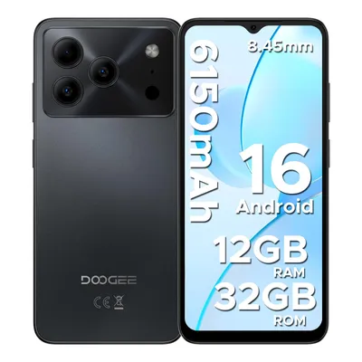 Imagen del producto de DOOGEE Note 56 Lite: Smartphone práctico, Android 16, 4G, pantalla de 6,56" a 90Hz, batería de 6150mAh, 12+32GB de almacenamiento, cámara de 8MP, conector de 3,5mm, reconocimiento facial, sin contrato