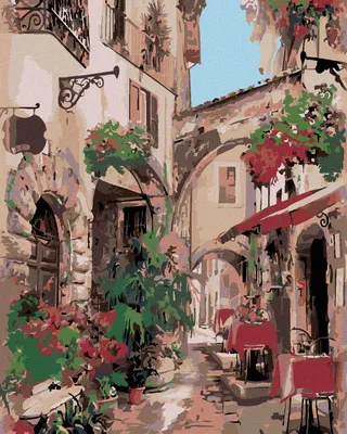 Produktbild von Diamondi - Diamond painting - ITALIENISCHE GASSE, 40X50 cm, mit Keilrahmen (bereits gespannt)