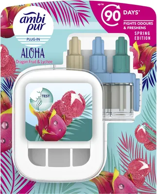 Zdjęcie produktu dla Ambi Pur 3Volution Elektryczny odświeżacz powietrza, zestaw startowy, Aloha 20 ml