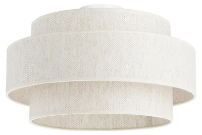 Produktbild von Deckenleuchte Metall Stoff E27 D: 40 cm Weiß rund Modern Deckenlampe