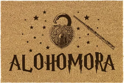 Produktbild von Kokos-Fußmatte „ALOHOMORA“ mit Schlossmotiv – 40x60 cm – Für den Innenbereich