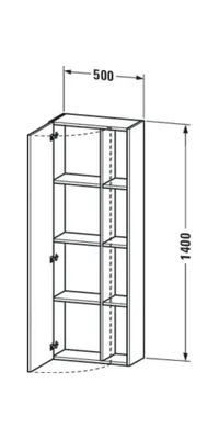 Produktbild von Duravit Hochschrank DURASTYLE 240 x 500 x 1400 mm Anschlag links taupe/weiß matt