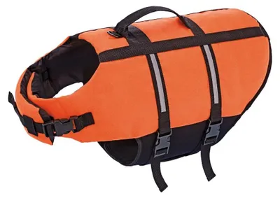 Produktbild von Hunde-Schwimmweste Schwimmweste - Größe Large - Verstellbar - Reflektierende Streifen - Orange