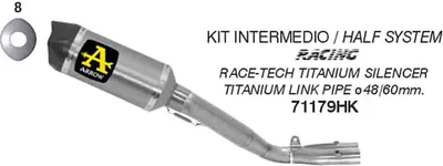 Immagine prodotto di Marmitta ARROW race-tech titanio con raccordo per Yamaha Yzf r1