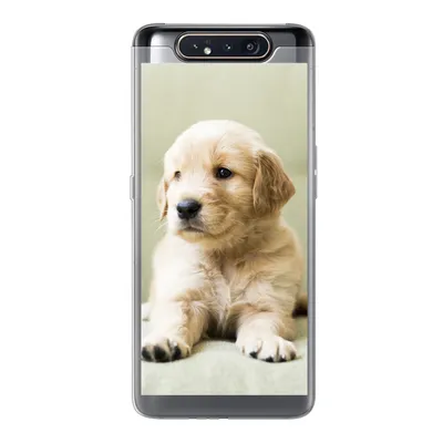Produktbild von MuchoWow® Handyhülle Schutzhülle Hülle für Samsung Galaxy A80 Golden Retriever Welpe auf dem Sofa liegend Silikon Softcase Handy Hülle - Schutzdeckel