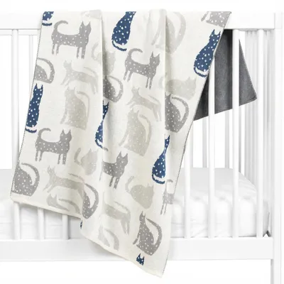 Productafbeelding van Dekentje Kat Tiny - 80 x 100 cm - Grijs | van SEVIRA KIDS