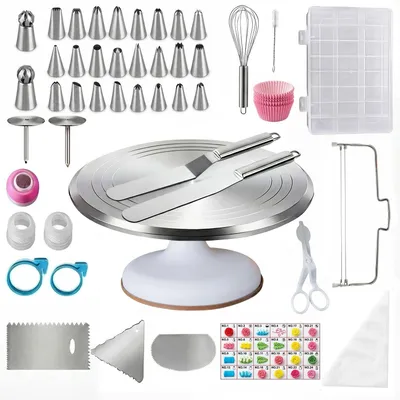 Productafbeelding van 144-Delige Cake Decoratie Set met Draairaam