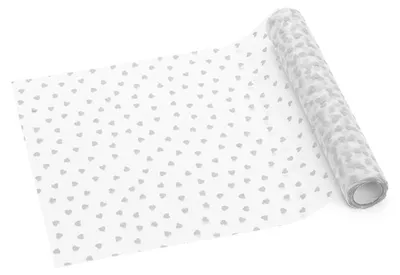 Produktbild von 48 Rollen  Tüll Tischläufer Herzen, Weiß, 0,36 x 9 m
