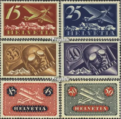 Produktbild von Briefmarken Schweiz 1923 Mi 179-184 (kompl.Ausgabe) gestempelt Flugpost