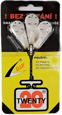 Obrázok produktu pre Háčiky Twenty biele maxi - do panelu, betónu a tehly, balenie 3 ks, 508