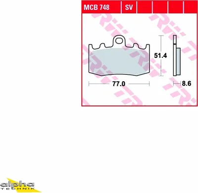 Produktbild von TRW Bremsbelagsatz MCB748SV R1150RT R22