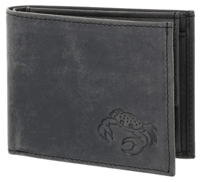 Produktbild von oxmox Leder Geldbörse Leather RFID Protect Pocketbörse Crab 2.0 Embossed Vintage Black schwarz