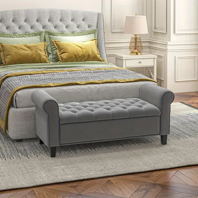Produktbild von Aufbewahrungsbank – Sitzbank – Halbank – Aufbewahrungsbox – Aufbewahrungsbehälter – Gepolstert, Tragfähigkeit: 120 kg