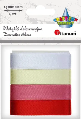 Zdjęcie produktu dla Wstążki satynowe 15 mm x 2 m, 6 kolorów