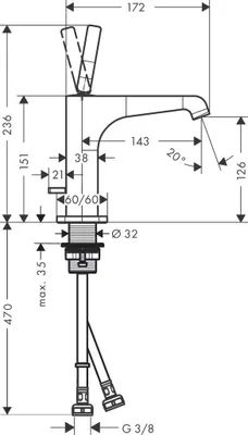 Produktbild von AXOR 36100140 Waschtischmischer 125 Axor Citterio E