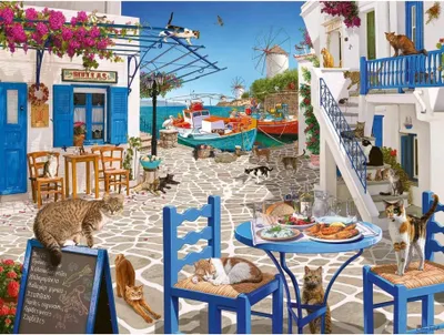 Obrázek produktu pro RAVENSBURGER Puzzle Kočky na Mykonosu 1500 dílků