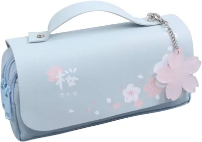 Obrázok produktu pre Perinkováška Sakura, jednoduchá, roztomilá, štýl Kawaii, perinkováška s dvojitým zipsom, organizér pre študentov, darček, modrá